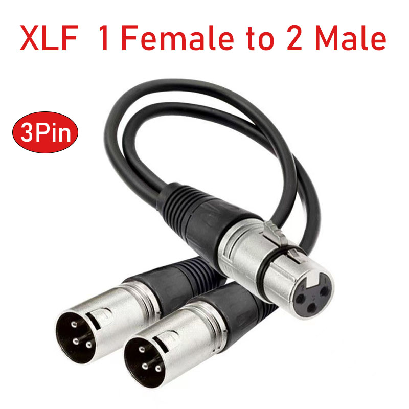 Audio Splitter Y - XLR-Splitterkabel, 3-polige Buchse auf Dual-Stecker, Y-Adapter,