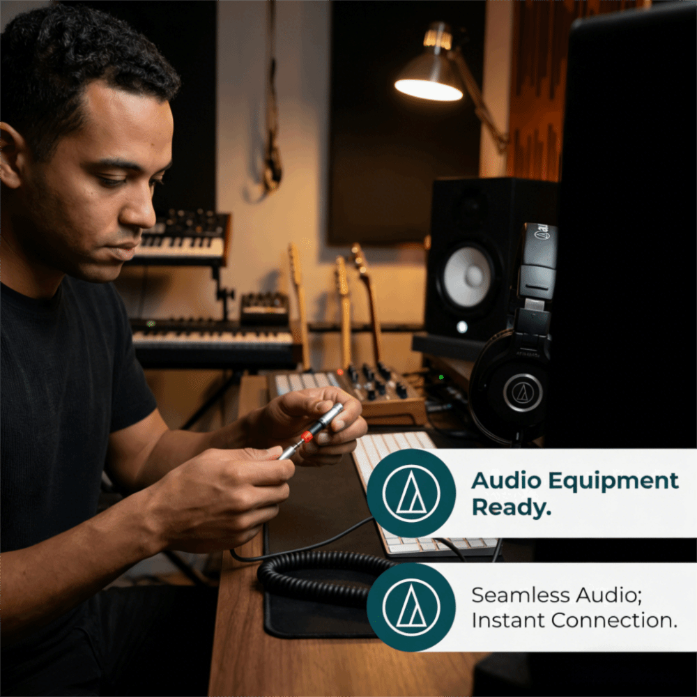Audio Technica Headphone Ath-M50X - Plug-and-Play 2,5-mm-auf-3,5-mm-Adapter-Konverter Kopfhörer-Audio-Konverter für Audio Technica