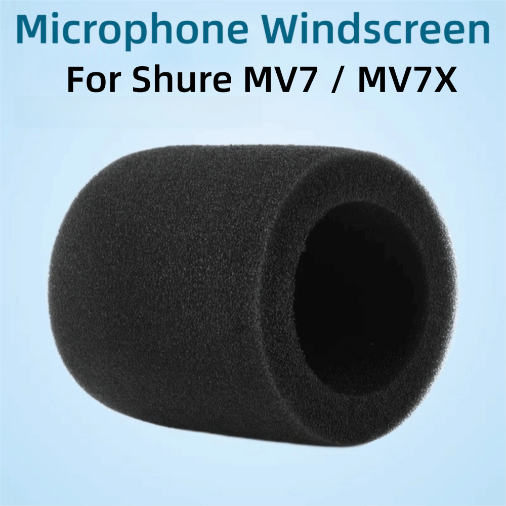 Shure Mic Mv7 - Ersatz-Mikrofon-Windschutzabdeckung Beflockter Schaumstoff Winddichter Mikrofon-Pop-Filter Geräuschreduzierender